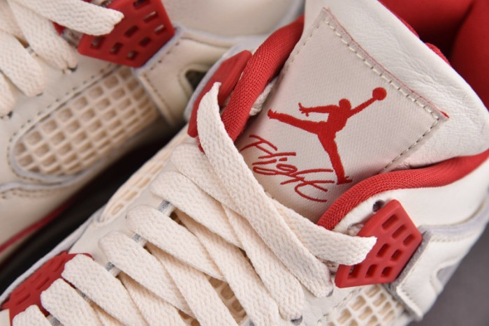 Air Jordan 4 Retro Pale Ivory Sierra Red (Women