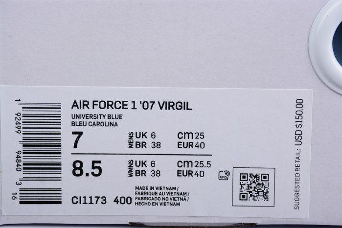 Nike Air Force 1 Low OFW MCA University Blue CI1173-400