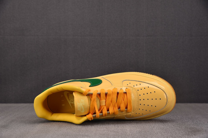 Nike Air Force 1 Low Patent Leather Topaz Gold Pine Green IO4489-700